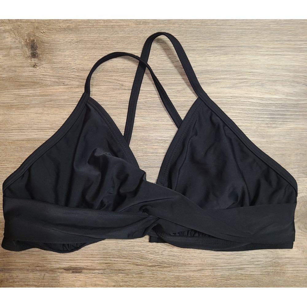 Athleta size 40C black Bikini Top Swim Bra 38D/36DD Underwire